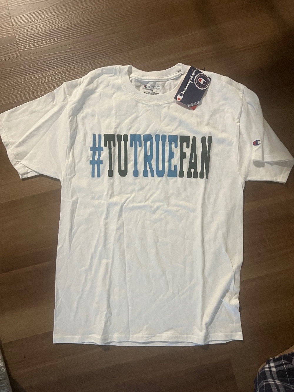 Tulane University White #TUTRUEFAN Champion T Shirt Sz Medium. Rare NWT
